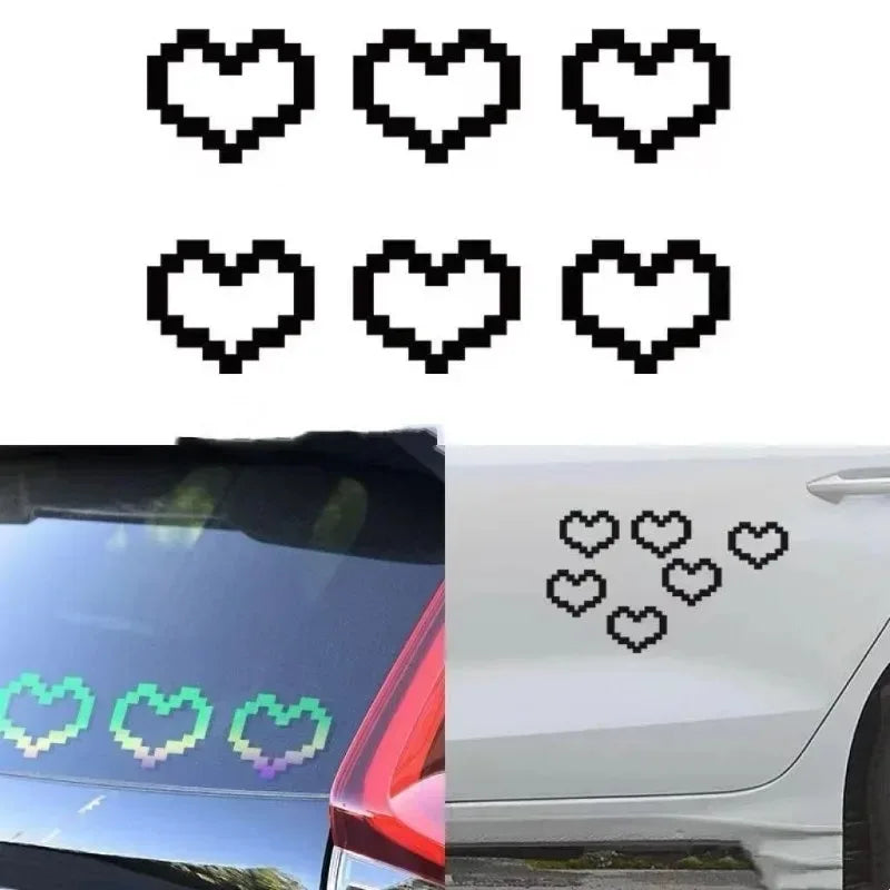 6PCS Heart-Shaped Waterproof Headlight and Taillight Decoration Stickers
