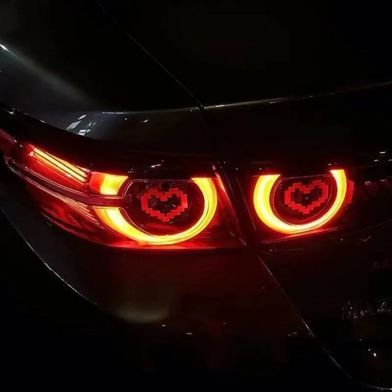 6PCS Heart-Shaped Waterproof Headlight and Taillight Decoration Stickers