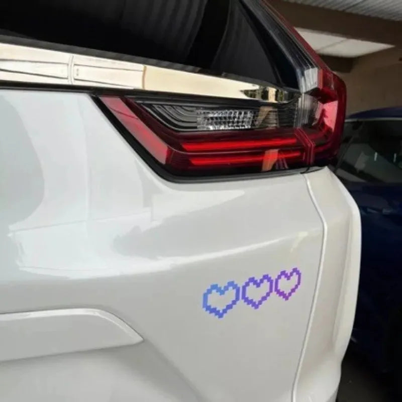 6PCS Heart-Shaped Waterproof Headlight and Taillight Decoration Stickers