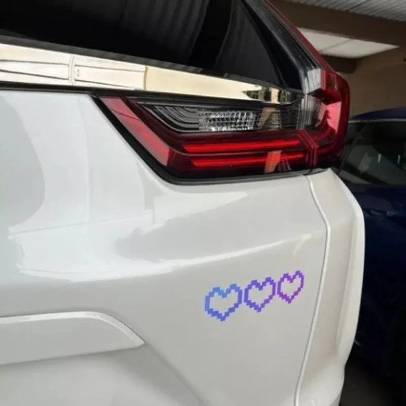 6PCS Heart-Shaped Waterproof Headlight and Taillight Decoration Stickers