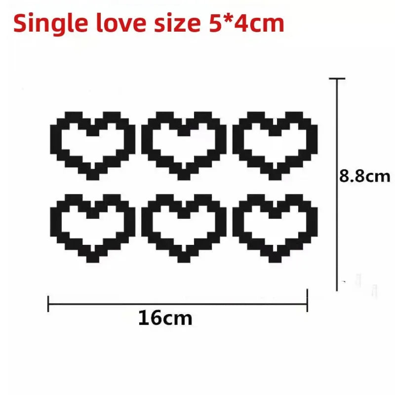 6PCS Heart-Shaped Waterproof Headlight and Taillight Decoration Stickers